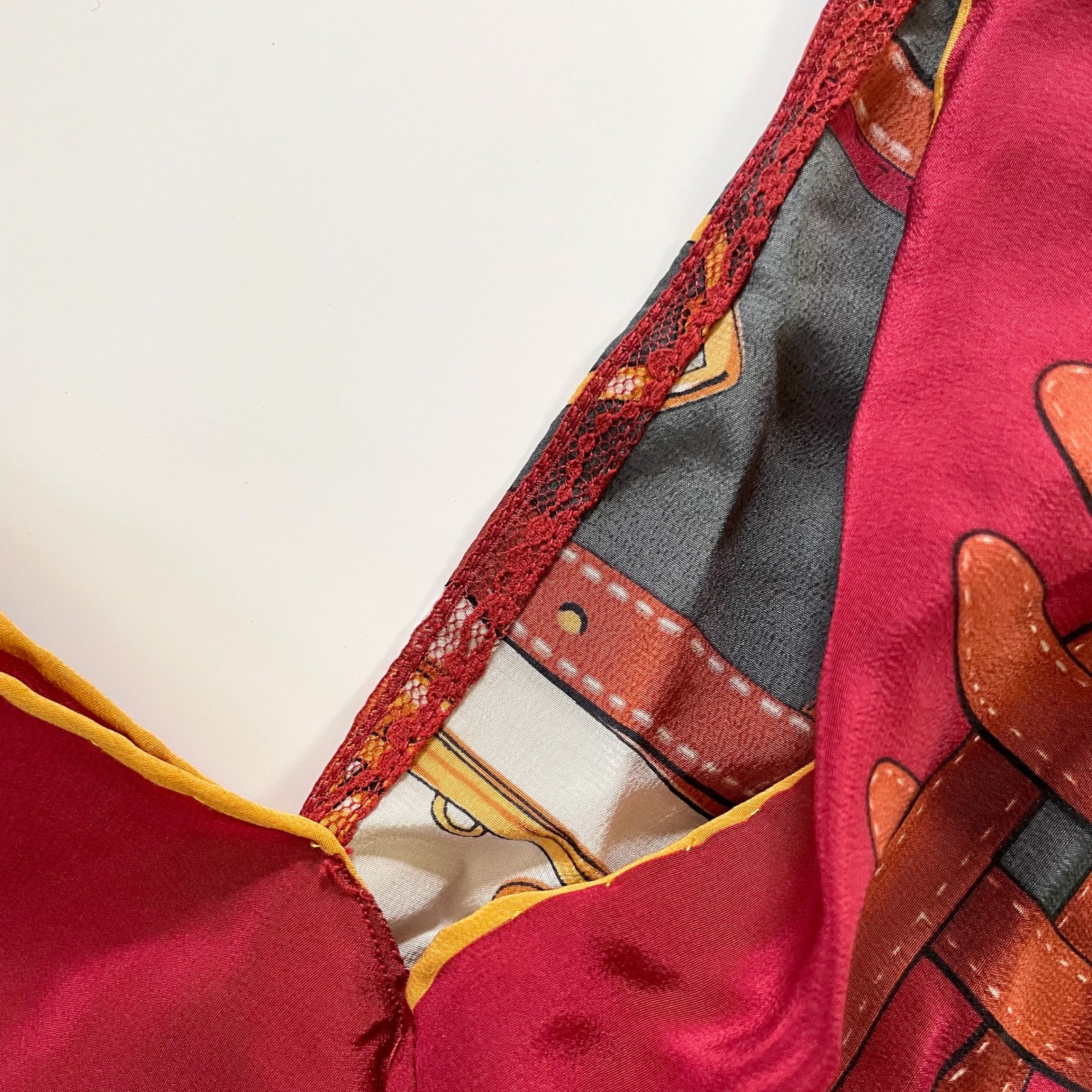 Vintage Silk Scarf Bag Upcycle Cornelia James Equestrian Old Money Horse Bit — image 4 of 7